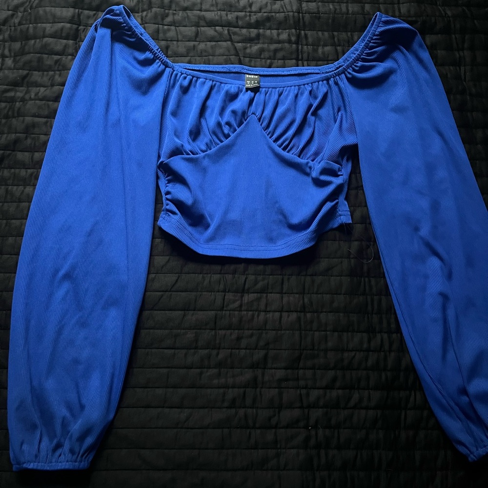 SHEIN Royal Blue Off-Shoulder Blouse